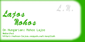 lajos mohos business card